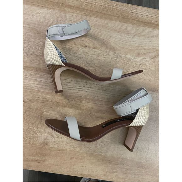 Anthropologie Matt Bernson Meridian Heels Natural Raffia Heels, Size 8, MP $250 - Picture 3 of 10